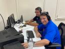 (Left to right) International Amateur Radio Union Secretary Joel Harrison, W5ZN, and ARRL Delta Division Director David Norris, K5UZ, operating Field Day with the North Central Arkansas Amateur Radio Service, Searcy, Arkansas - CW station 2F AR. [Photo credit to David Norris, K5UZ]